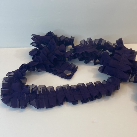Chiffon Ruffle Trim Plum Dark Purple Sewing Ribbon Apparel Crafts 1.5" 5… - Picture 3 of 13